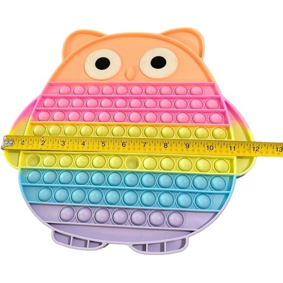 Pop It Bundle of 3 Sensory Colorful Cute Silicone Fidget Toys Owl Circle Square. - Picture 4 of 7